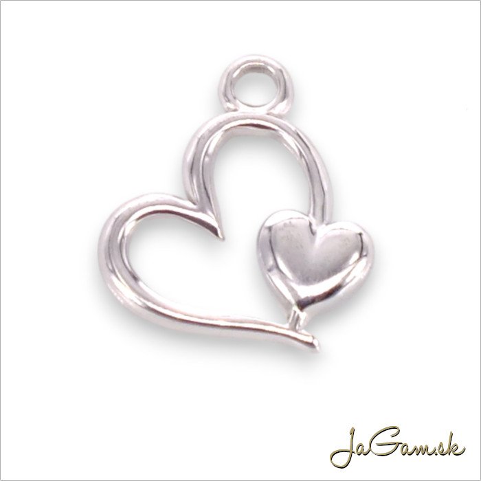 Prívesok Srdce CHIRURGICKÁ OCEĽ 15x15mm, 1ks (CH1740)